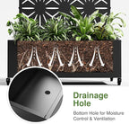 Casaphoria Metal Raised Garden Bed with Trellis and Wheels, 47"x47"x16" Planter Box for Climbing Plants, Vegetables & Vines, Features Drainage Holes and Privacy Screen Black-Star