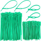 200PCS Adjustable Garden Plant Twist Ties, Multi-Function Sturdy and Flexible Green Plastic Ties, Support Ties Reusable for Gardening Plants Growth and Care
