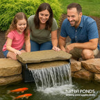HALF OFF PONDS Filtering Waterfall Spillway Kit | 16-inch lip, Rock lid, 2200 GPH Aqua Pulse pump, 12.5 ft tubing, Backyard water gardens