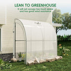 SPECILITE 79” x 40” x 83” Lean to Greenhouse for Outdoors, Portable Walk-in Plant Green House with 1 Roll-up Zipper Door and Mesh Window, Reinforced Steel Frame with PE Cover, Anchor and Ropes, White