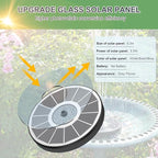 Yzert Solar Fountain for Bird Bath Direct Sunlight High Efficiency 3.5W Glass Panel Solar Water Fountain Outdoor Garden Flower (White)