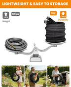 50 FT Garden Hose, Non-Expanding Water Hose, Ultra Flexible, Burst-Resistant, Kink-Free, High-Pressure Garden Hose for Easy All-Weather Use on Lawns, Gardens, and Outdoor Cleaning
