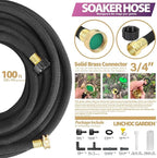 LICNCHOC GARDEN Soaker Hose 100ft,1/2 INCH Flexible Durable Garden Hose for Efficient Watering, Leak-Proof Design 100% Recycled Rubber,Ideal for Lawns,Gardens & Flower Beds