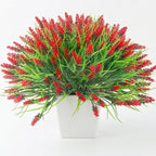 22 Pcs Artificial Outdoor Flowers Fake Outdoor Plants Monkey Grass with Red Flowers for Pot Decor for Window Garden Patio Hanging Planter Pathway Front Porch (22, Red)
