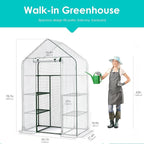 Twira Greenhouse for Outdoors, 55.1" x 27.6" x 78.7" Walk in Plant Greenhouses Heavy Duty with Thicken PE Cover, 3 Tiers 8 Shelves Greenhouse Plastic, Portable Green House for Outside, Patio, Garden