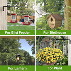 Saffruff 8 Inch 2 Pack Black Heavy Duty Outdoor Plant Hangers, Iron Hanging Plant Brackets for Hanging Plants Outside, Metal Plant Hooks Plant Wall Hooks for Hanging Lantern, Bird Feeder