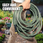 Garden Hose 100 FT, Heavy Duty Water Hose with Aluminum Fittings, Puncture Proof All-weather, Ultra-Lightweight and Flexible, Watering and Cleaning for Outdoor, Lawn