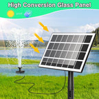 Jutai Solar Fountain Works in Shadow-No Battery, 3.5W DIY Glass Solar Water Pump Kit with Sucker and Stake, Solar Fountain Pump for Bird Bath, Water Feature,Garden, Outdoor-8 Nozzles,9.8ft Power Cord