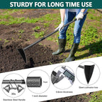Hoe Garden Tool, Triangle Hoe Gardening Weeding Tool, 60" Long Handle Heavy Duty Manual Weeder Gardening Hand Tools for Weeding, Digging, Loosening Soil