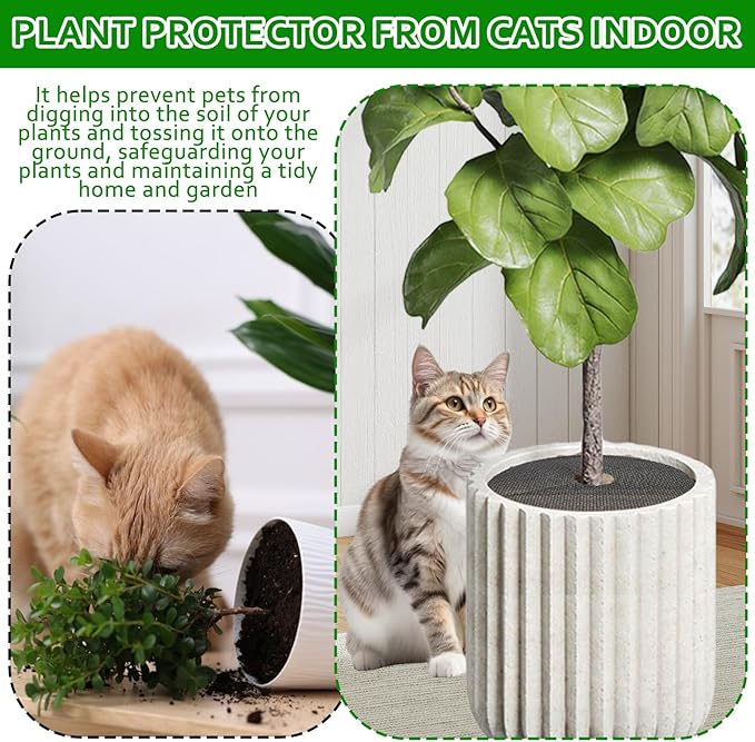 12 Pcs 11.8 Inch Plant Pot Grids, Cuttable Plant Pot Soil Covers Protectors, Used to Prevent Animals or Babies from Digging up the Soil in flowerpots, Suitable for Indoor and Outdoor Plants