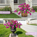 INXUGAO Artificial Fake Flowers for Outdoors Spring Decoration 2 Bundles Faux Flowers Plants for Outdoor Planters UV Resistant Silk Realistic Flowers for Outside Home Garden Front Porch Patio Décor