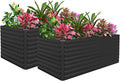 FOOWIN 2pcs 8x4x3ft Galvanized Raised Garden Bed, Planter Raised Garden Boxes Outdoor, Large Metal Raised Beds for Gardening, Garden Bed for Vegetables, Flowers, Herb, Black