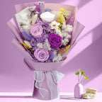 Bonsion Preserved Flowers Gifts for Women, Flower for Delivery, Light Purple Gifts fo Her, Preserved Roses Bouquets, Birthday Gifts for Grandma, Mothers Day Flowers for Wife