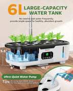 Misting Hydroponic Growing System Kit 15-Pods Indoor Smart Herb Garden Planter with LCD Touch Panel 6L Large Tank for Herb/Vegetables/Flowers/Fruits,Gardening Gifts for Women Men Beginners-White