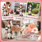 twinbling Garden Gnome Statue with Solar Lights Garden Sculptures Funny Triple Gnome Outdoor Patio Lawn Yard Balcony Home Decor Birthday Gift for Mom Woman Grandma 12 in Summer Gnomes