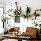 4 Pack Macrame Plant Hangers Indoor Up to 10 inch Pot, Boho Hanging Planters, Plant Holder with 8Pcs Stainless Steel Hooks(4Pcs Black Hanger)