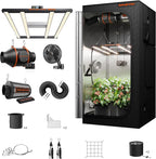 Spider Farmer Grow Tent Kit Complete 3x3x6ft G3000 Bar Style LED Grow Light Full Spectrum Ventilation System 36"x36"x70" Indoor Grow 1680D Canvas Tent 4" Inline Fan Carbon Filter & 6'' Clip Fan