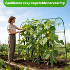 Cucumber Trellis for Raised Garden Bed, U-Shape Plant Support Metel Trellis for Climbing Plants Arch Trellis with Netting for Outdoor Cucumbers,Tomatoes,Vine Climbing Plant(47.2''X32''x47.2''(LxWxH))