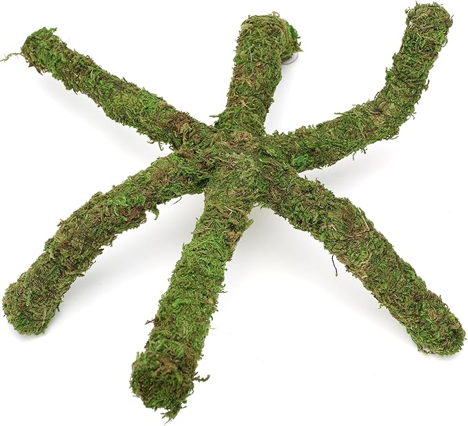 USMOLA 12 Inch Hermit Crab Climbing Toys for Tank, Fake Moss Hermit Crab Habitat Tank Accessories, Pet Snail Climbing Toys, Ideal Snail Terrarium Accessories (Natural Green, 12 Inch)
