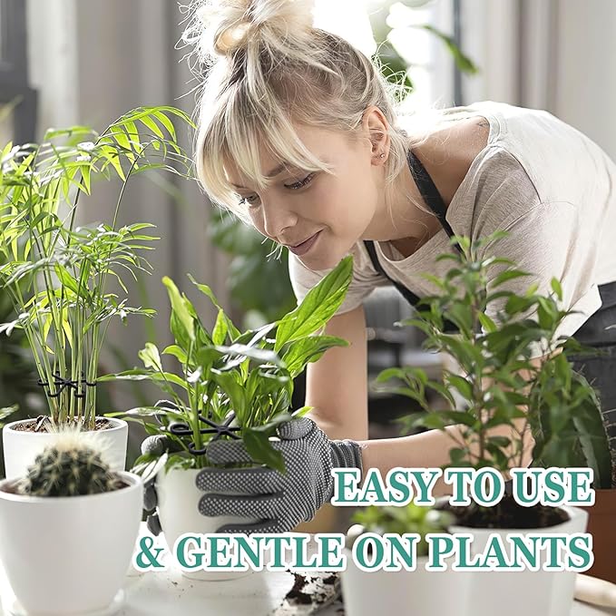 16pcs Plant Stem Support, Plant Support for Indoor Plants, 4 Sizes Climbing Houseplant Stem Holders, Reusable Plant Stabilizer