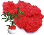 8.8oz Red Fake Moss Artificial Faux Plant Floral Moss for DIY Crafts Fairy Garden Pot Filler Vase Greenery Decorating Project Indoor Model Making Walls Glass Decor Forlaoers