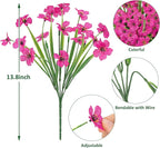 Roberly 24 Bundles Artificial Flowers for Outdoors UV Resistant Silk Fake Flowers Faux Plastic Plants for Porch Garden Window Box Indoor Outdoor Spring Summer Home Farmhouse Decor, Fuchsia
