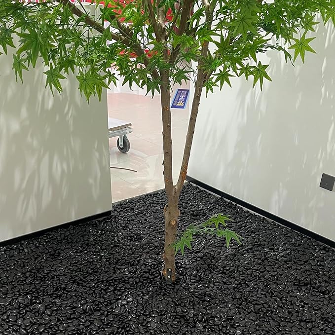 FANTIAN 40 Pounds Black Natural River Pebbles – 2-3 Inch Decorative Black Ornamental River Pebbles for Garden Landscaping, Home Décor, Outdoor Paving, Fountain Decoration