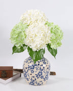 DuHouse 4Pcs Large Hydrangea Artificial Flowers,20 inch Latex Real Touch Hydrangeas for Home Wedding Bouquets Centerpieces Party Living Room Decoration(2Pcs Light Green+2Pcs White)