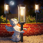 ALFIOT Solar Pathway Lights Outdoor Warm White 8-Pack Waterproof IP65, Auto On/Off Solar Powered Walkway Lighting for Driveway Yard Garden, Upgraded Landscape Lights Outside