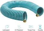 AUTOMAN Recoil Garden Water Hose 50 ft, EVA Curly Water Hose with Brass Connectors,Garden Hose Coil,Includes 7-Pattern Function Sprayer,Retractable,Corrosion Resistant Garden Coil Hose.