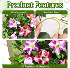 Waipfaru Artificial Plants & Flowers, UV Resistant Fake Plants Artificial Flowers Outdoors, Realistic Faux Petunias Fake Hanging Plants for Home Outside Garden Balcony (10 Bundle Fuchsia Lotus)