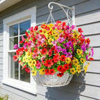 20 Pcs Artificial Flowers for Outdoors Fake Flowers UV Resistant, Artificial Plants Outdoor Indoor Faux Plastic Fake Plants for Planter Front Door Garden Porch Yard Home Decor(Pink Red Purple Yellow)