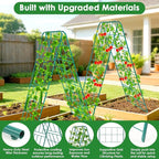 2 Pack 50"x17" Heavy Duty Metal Cucumber Trellis for Raised Bed, A Frame Garden Trellis for Climbing Plants Outdoor, Plant Trellis for Tomato Bean Pea Grape, Adjustable Vegetable Trellis Support