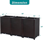 D'vine Dev Raised Patio Planter Box - Elevated Planter with Drainage Plug Raised Garden Beds for Growing Flowers, Herbs, Vegetables - Outdoor Standing Gardening Kit, Set of 3, RGB-D-3