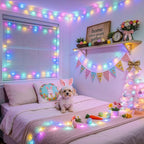 JMEXSUSS 200 LED Easter Lights Outdoor Indoor for Decorations, 66 Ft Connectable Pastel Easter Lights String Clear Wire Plug in for Bedroom Tree Room Party Spring Decor