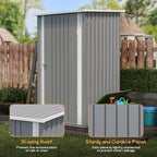Patiowell 3x3 FT Storage Shed, Outdoor Metal Small Sheds with Lockable Door and Sloping Roof, Waterproof Outside Utility Garden Tool Shed for Patio Lawn Backyard, Gray