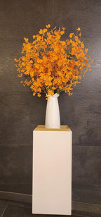 6 PCS Long 36" Artificial Flower Dancing Orchid Stems w Stretching Branches Design & Fake Silk Petals for Indoor Home Decoration Shop Office Decor Floral Arrangement Living Room Garden Party (Orange)