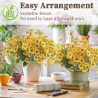 24 Yellow Bundles Artificial Flowers for Outdoors/Indoors Fake Flowers Plants for Indoor Outside Garden Porch Window Box Home Wedding Farmhouse