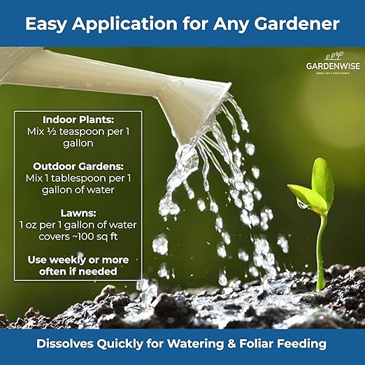 Gardenwise 20-20-20 Water-Soluble Fertilizer – Powder for Liquid Plant Food for Indoor & Outdoor Plants, Orchids, Vegetables, Lawns, Flowers – 20 20 20 Fertilizer (8 oz)