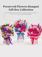 Preserved Flowers Bouquet, Forever Flowers for Delivery, Mothers Day Long-Lasting Real Roses Bouquet, Anniversary Birthday Flowers Gifts for Mom Grandma Women Wife Her (Blue)