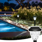 GIGALUMI 12 Pack Solar Lights Outdoor, Solar Pathway Lights with Great Pattern, Waterproof Auto On/Off Solar Powered Light for Outside Yard Garden Walkway Driveway Lawn Pathway