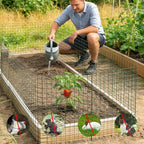 9 Packs 24"x 12" Large Wire Plant Protectors Cages to Keep Animals Out,3 Pcs Mesh Plant Cage Chicken Wire Cloche with Ground Stakes Nylon Ties Protect Plants,Shrubs,Vegetables,Garden Cloche