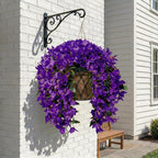 Artificial Flowers for Outdoors Fake Purple Bougainvillea Hanging Flower Decoration, 2Pcs Realistic Faux Silk Plants Long Trailing Vines, Spring Decor for Porch Patio Balcony Planter Yard