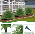 2Pcs Artificial Fern Topiary Trees, Fake Shrubs with Ground Spike, Faux Bushes for Porch Plants, UV Resistant Artificial Evergreen for Outdoors Indoor Front Garden