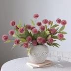 VIERENA 6 Pcs Faux Silk Pompon Mum Artificial Flowers for Vase -27", Bulk Fake Chrysanth Branches with Stems for DIY Bouquet Centerpieces Wedding Fillers Arrangements Shower Decorations (Warm Pink)