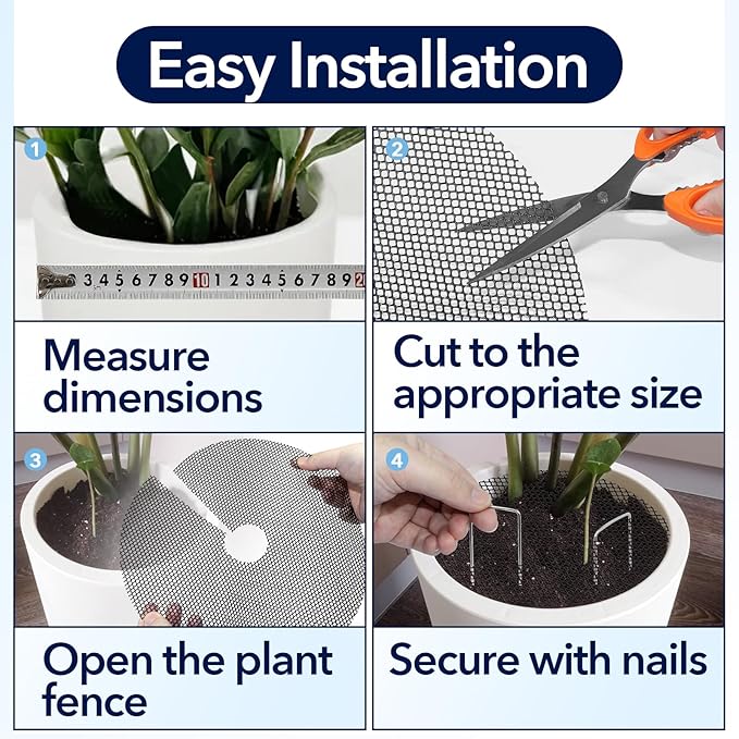 8PCS 15.7 Inch Plant Pot Grids and 8PCS 11.8 Inch Plant Pot Grids Includes 48 Ground Stakes, Plant Pot Soil Cover Protectors from Animals