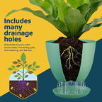 Planter Pots with Drainage Holes - Lightweight, Durable, & Space-Saving Pots for Indoor and Outdoor - Versatile Functionality, Simple Modern Design, Set of 20 Plastic Planter Pots Mint