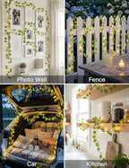 suddus Vines with Fairy Lights Battery & USB Powered Operated, 33ft 100 LED Watermelon Leaves String Lights with Remote, Artificial Plants for Indoor, Bedroom, Wedding, Wall, Party Decor(Warm White)