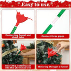 4 Pack 48 Inch Clear Christmas Tree Watering Funnel with Long Plastic Tube Watering System for Large Indoor Outdoor Xmas Tree Prevents Fire