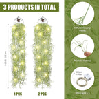 Mudder 3 Packs LED Artificial Hanging Plants, 3.6 ft Fake Hanging Plant, Ivy Vine Fake Leaves Greeny Chain Wall Home Room Garden Wedding Garland Outside Decor (Basket Not Included) (Vines Moss)